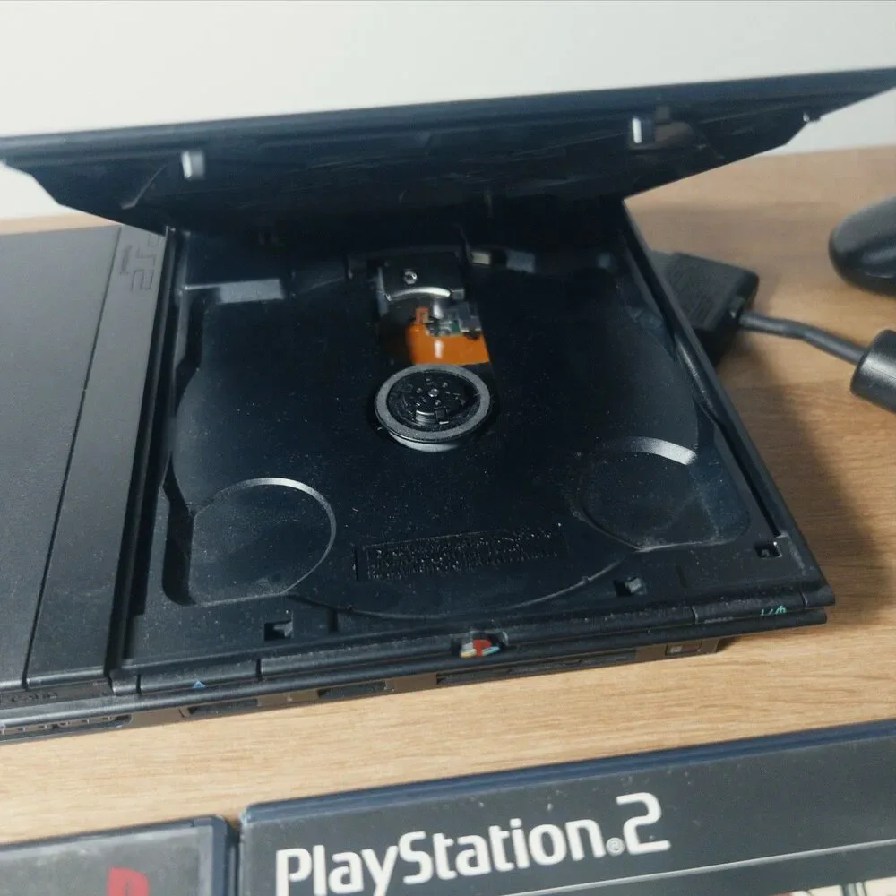 Sony PlayStation 2 PS2 Slim Black Console Bundle with Games & Memory Card TESTED